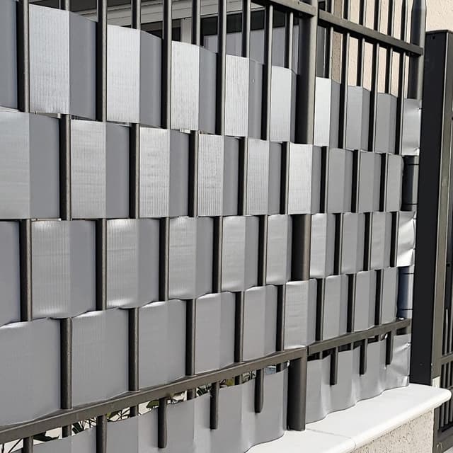 Detalle de TENAX Twist 0,19 cm x 35 m Grigio — Strisce frangivista in PVC con 25 clip per recinzioni e balconi