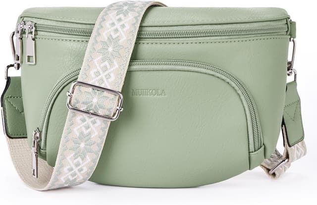 Detalle de MUIIKOLA Kleine Damen Umhängetaschen (Bauchtasche/Crossbody) mit RFID-Schutz