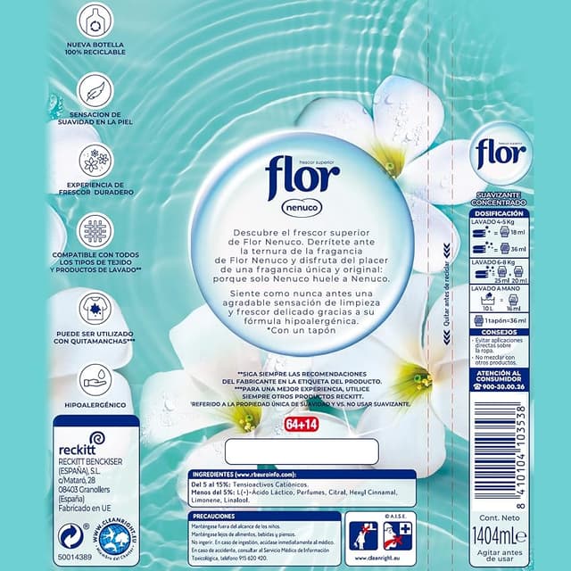 Thumbnail 1 de Nenuco Flor Suavizante Ropa Concentrado, 590 Dosis, 1L x10