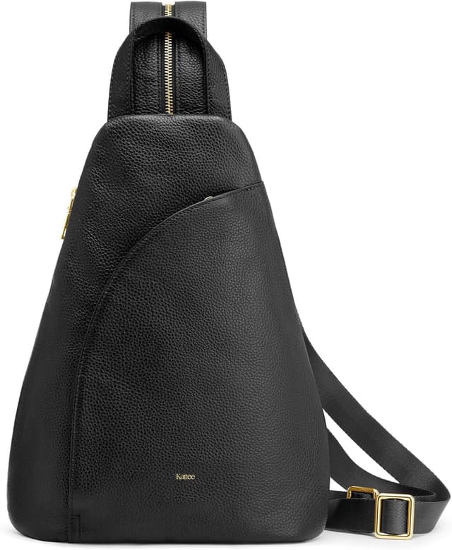 Detalle de Kattee borsa a tracolla da donna in pelle pieno fiore con blocco RFID e trasformazione zaino