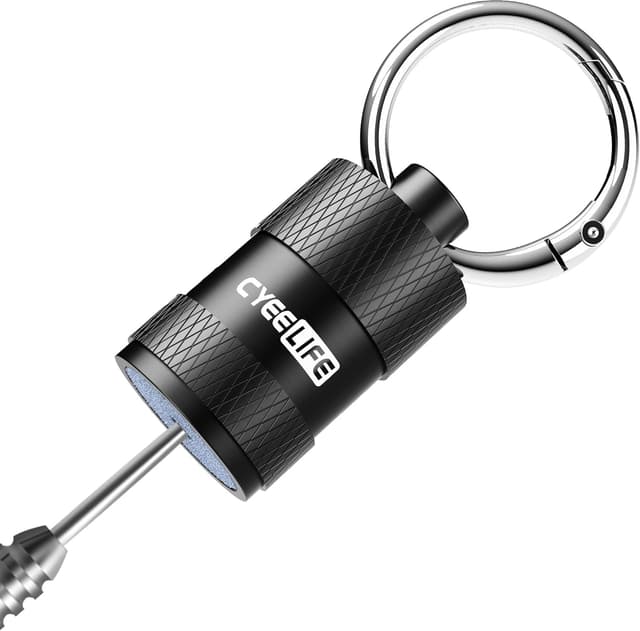 Detalle de CyeeLife Schleifsteine für Dartpfeile mit Metallspitzen – kompakter Dart Sharpener als Schlüsselanhänger