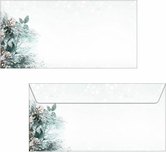 Detalle de SIGEL DU424 Briefumschläge Weihnachten „Eucalyptus magic“ (gummiert, DIN lang, 50 Stück)