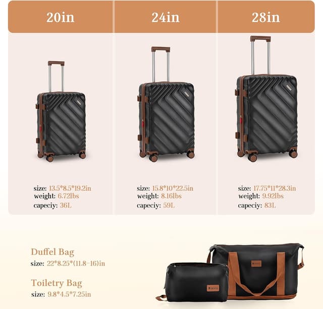 Thumbnail 5 de Rosamo 5-Piece Luggage Set 22x14x9 Carry-On
