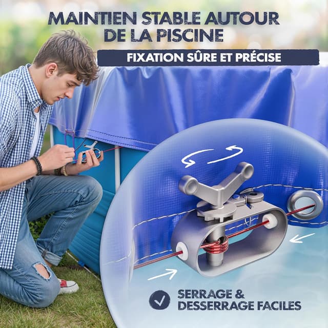 Detalle 2 de LAINFELD bâche piscine 420 cm bleu/noir