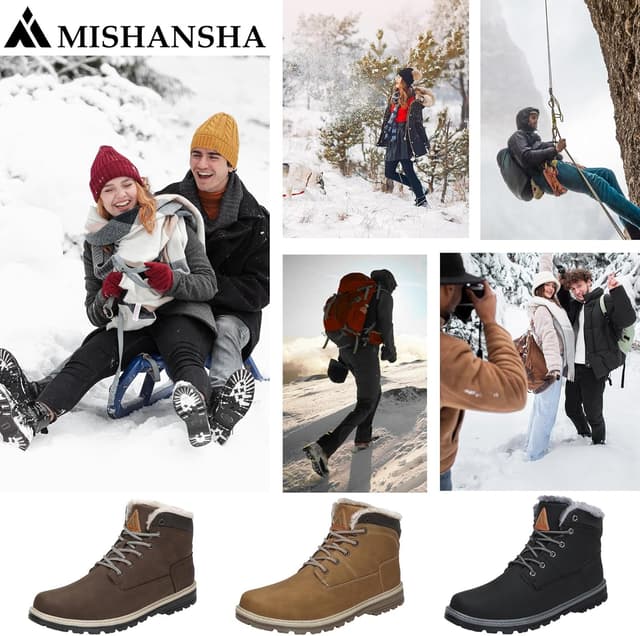 Thumbnail 6 de Mishansha Herren Winterschuhe warme Gefüttert Winterschuhe