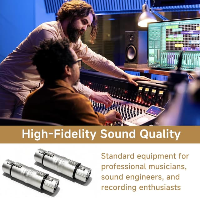 Detalle 2 de UIHRLM 2PCS 3-pin XLR female-to-female adapter/coupler (XLR coupler) for microphоne and audio connections