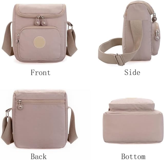 Detalle 2 de FAVORTALK women’s waterproof crossbody bag (21 x 19 x 10 cm) – lightweight multi-pocket phone bag