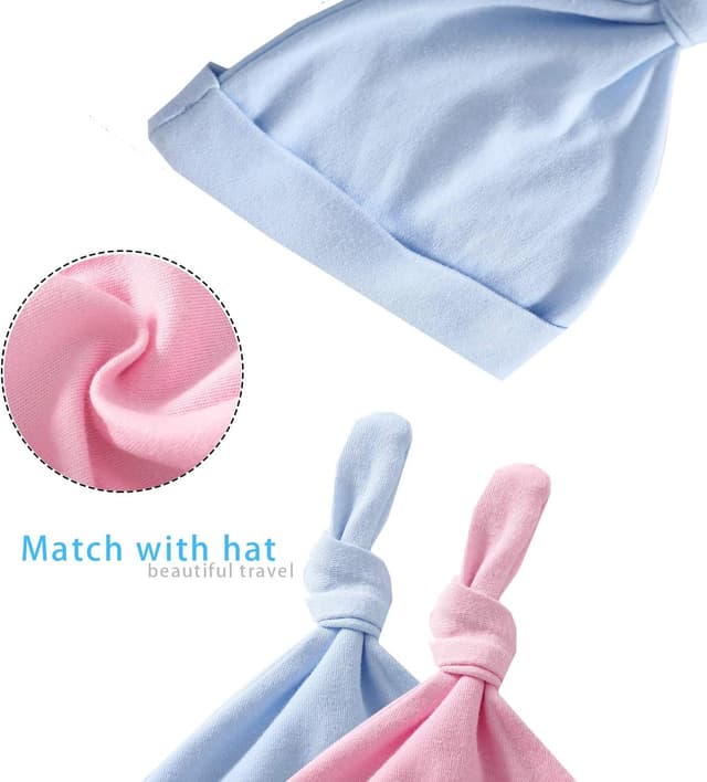 Thumbnail 3 de culbutomind Baby-Zwillinge Strampler „Born To Rock“ – kurze Ärmel, mit Hut, 100% Baumwolle