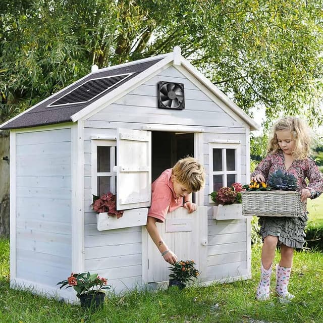 Detalle de SUNYIMA Solar Panel Fan Kit (12W) weatherproof solar exhaust fan for small coops, sheds & greenhouses