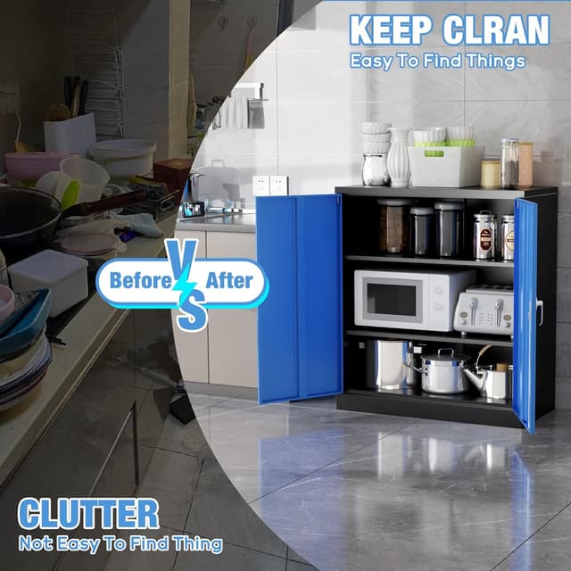 Detalle 1 de SUPEER Metal Storage Cabinet with Locking Doors