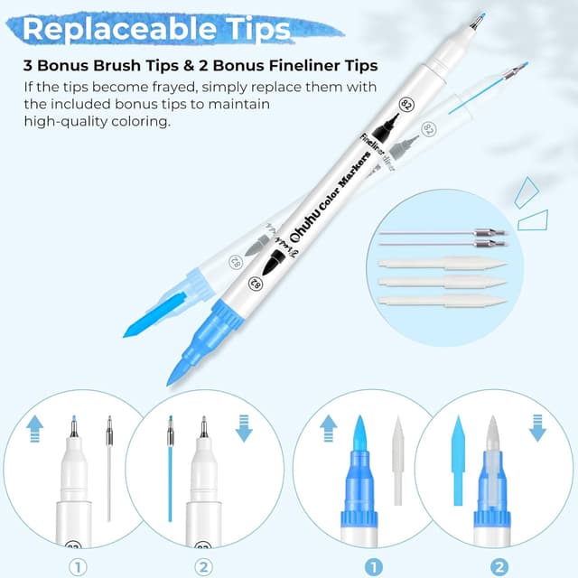 Thumbnail 5 de Ohuhu Pennarelli Brush Pen Lettering 60 colori 🎨