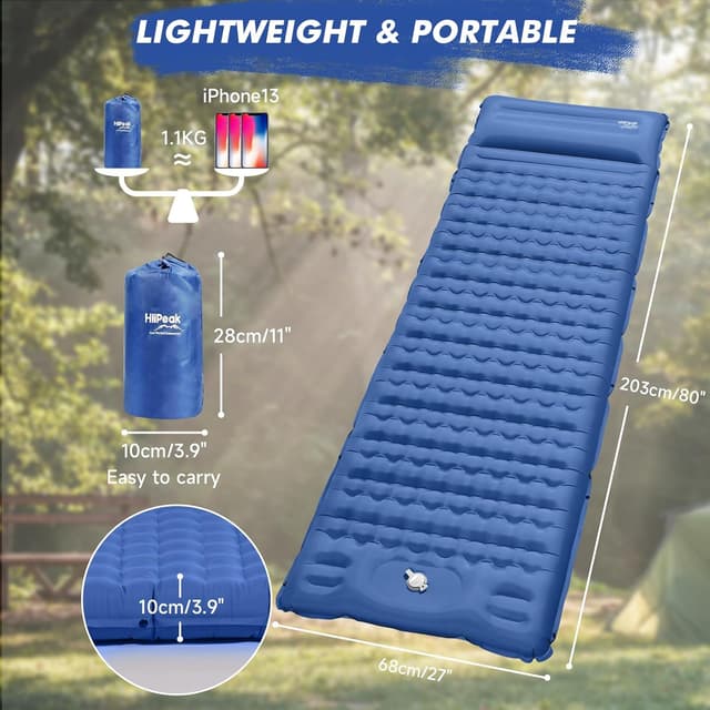 Detalle 2 de HiiPeak Camping-Isomatte 1,1 kg Luftmatratze
