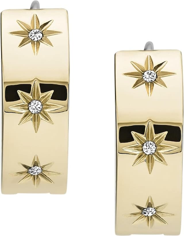 Imagen de Fossil Pendientes de mujer dorados en acero inoxidable 💎 en OfertitasTOP