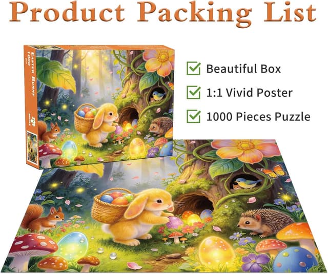 Detalle de Easter Bunny 1000-Piece Jigsaw Puzzle for Adults (Osterhase Adventure)