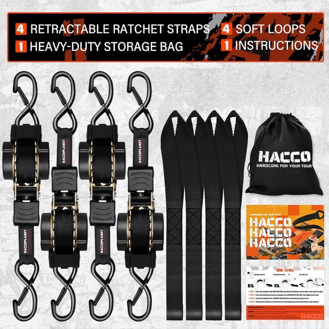Thumbnail 5 de Haccoplanet Retractable Ratchet Straps 10 ft, 1763 lb