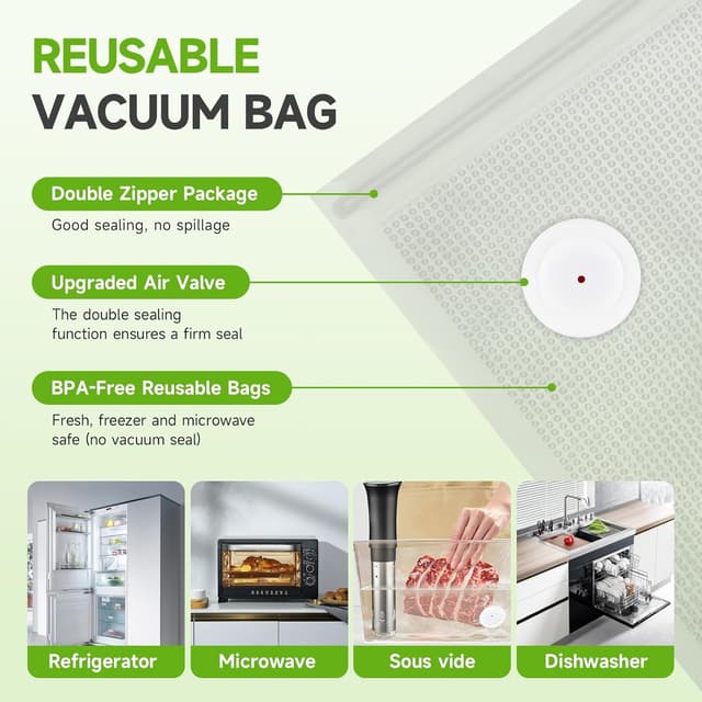 Thumbnail 6 de Vixino Vacuum Sealer Bags 40 Pack