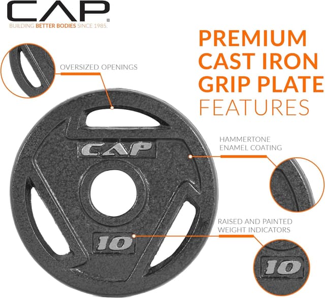 Detalle de CAP Barbell 2-Inch Olympic Weight Plate 45 lb 🏋