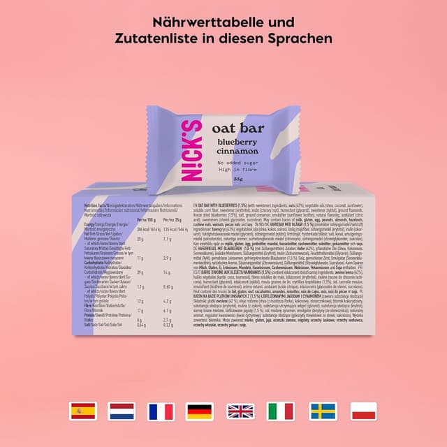 Thumbnail 6 de NICKS Haferriegel Blaubeer-Zimt 35 g