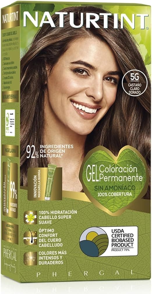 Detalle de NATURTINT Biobased 5G Castaño Claro Dorado 🌿 Tinte Duradero