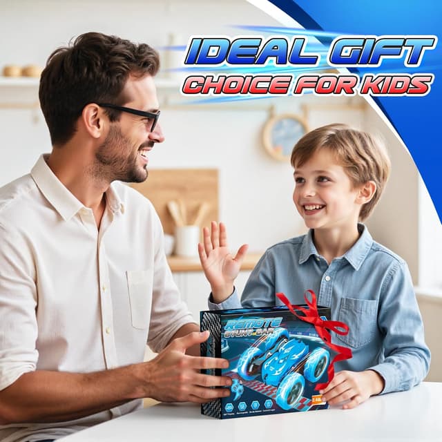 Thumbnail 6 de Dreamlandia Remote Control Cars – 2.4GHz LED stunt car with 360 flips for boys (age 3-9)