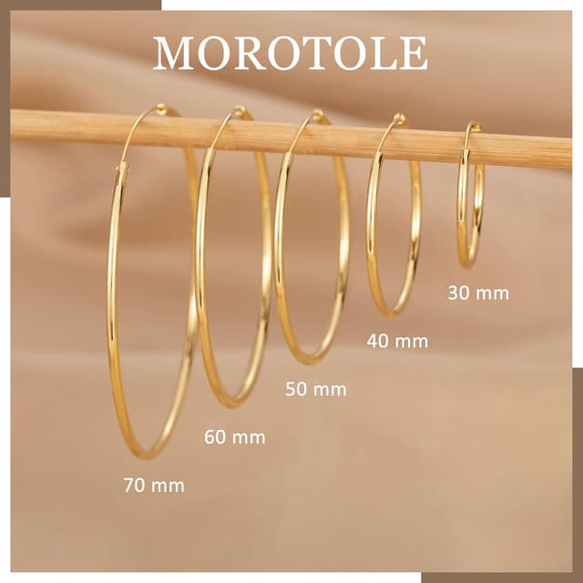 Thumbnail 6 de Pendientes de aro bañados en oro MOROTOLE para mujer: grandes aros dorados
