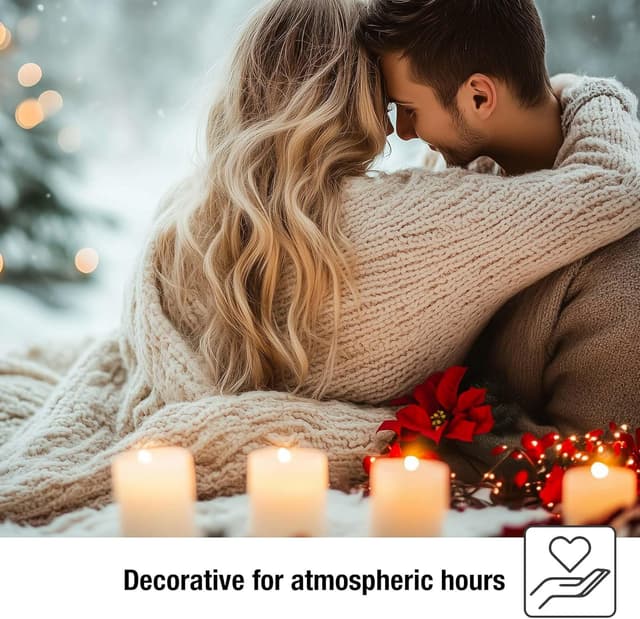 Detalle de Hellum 6 candele LED in vera cera (Ø 5 x 5 cm), con batterie CR2032 incluse, luce bianco caldo per interni