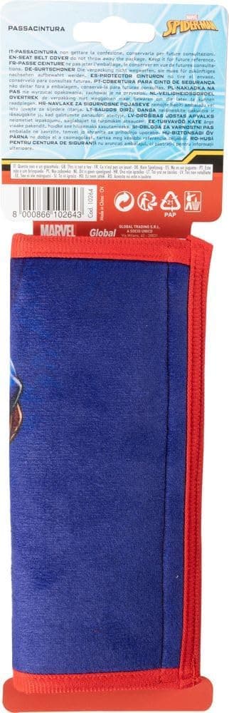 Detalle 1 de TataWay in viaggio si cresce Marvel Spiderman Einzel-Auto-Kissen mit Sicherheitsgurt-Schutz (weich), rot