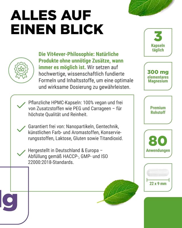 Detalle 2 de vit4ever Magnesiumbisglycinat 300 mg
