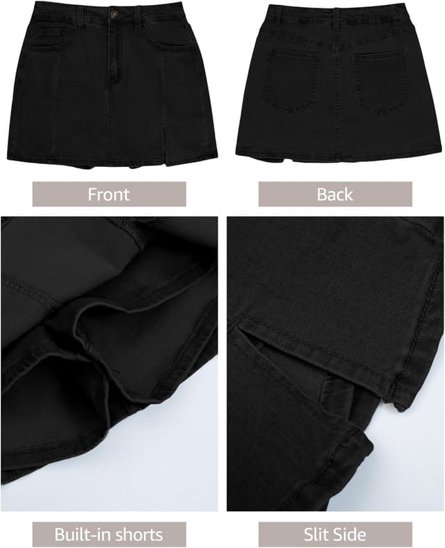 Thumbnail 5 de luvamia Skorts Denim Mini Skirt with Side Slit