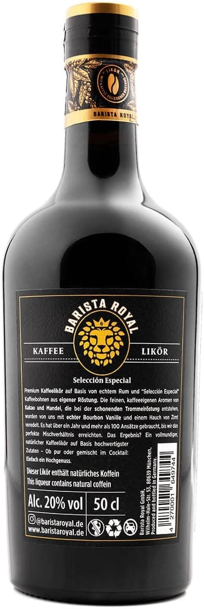 Detalle de Kaffeelikör als Kurzer/Stamperl mit Kaffeebohnen eigener Trommelröstung & echtem Rum (20%, 16 x 20 ml)