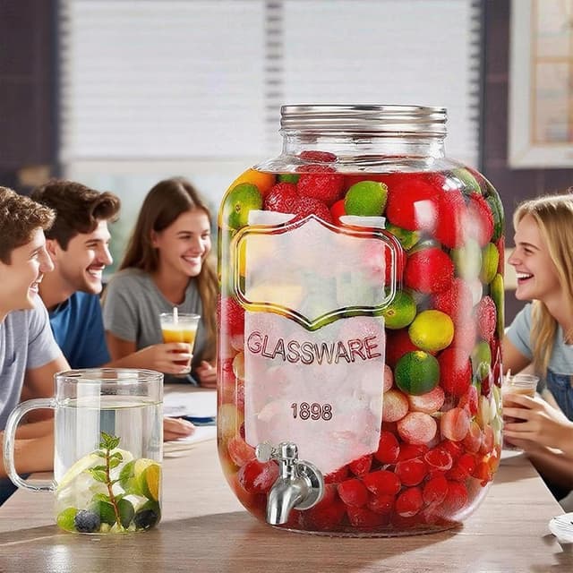 Detalle 1 de Toowood 2er-Set Glas Getränkespender 4 l