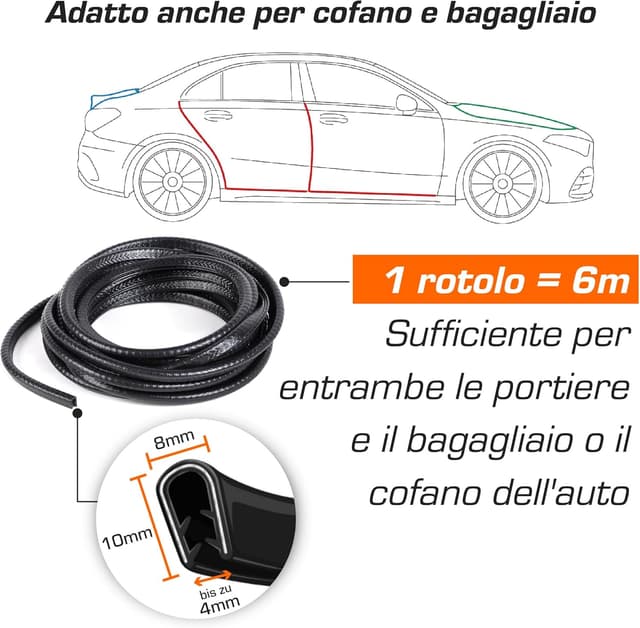 Thumbnail 4 de Upgrade4cars Paracolpi Portiere Auto universale 6 m