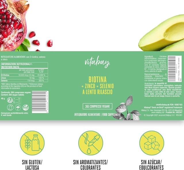 Thumbnail 6 de Vitabay Biotina 10,000 mcg Vegana ✨ para Piel, Cabello y Uñas