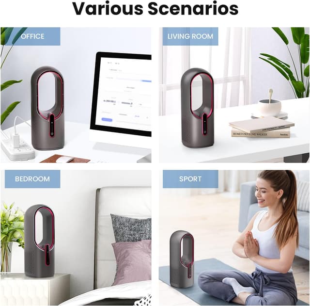 Thumbnail 5 de KONSIDEN 11.8 Inch Bladeless Desk Fan, 3-Speed 🌀