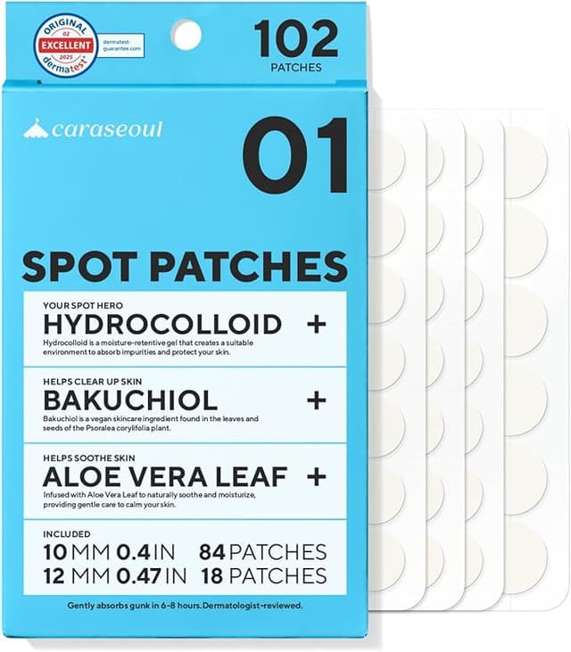 Imagen de Caraseoul Parches de Acné con Aloe y Bakuchiol 🌱 (102 U) en OfertitasTOP