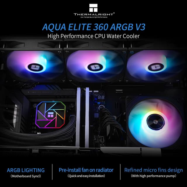 Detalle 2 de Thermalright AQUA ELITE 360 V3 360mm AIO