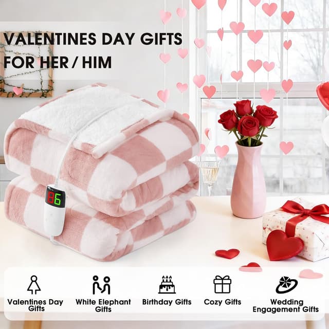 Thumbnail 5 de Light Pink Heated Blanket 50x60 🛋