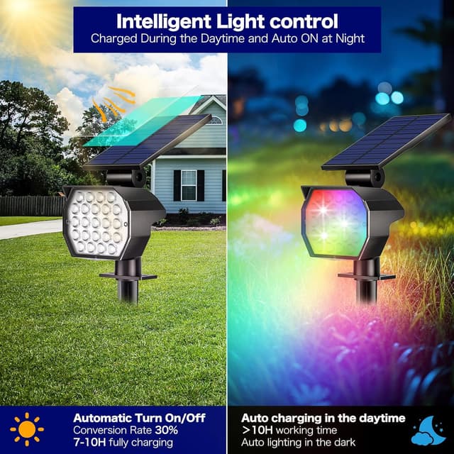 Detalle 2 de Adewalk Adewalk 4 fari solari RGB IP65