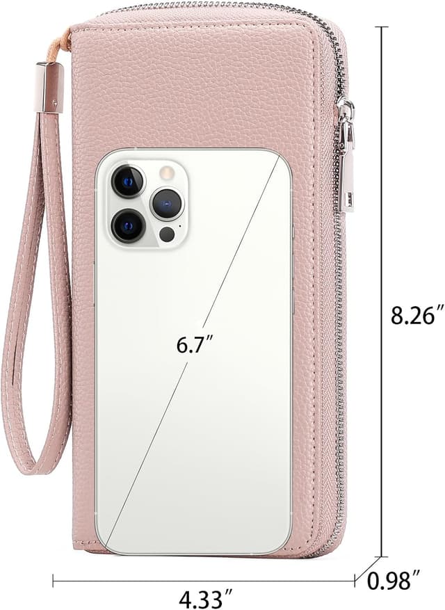 Detalle de GAEKEAO Damen-Geldbörse mit RFID-Blockierung, Reißverschluss und großer Kapazität