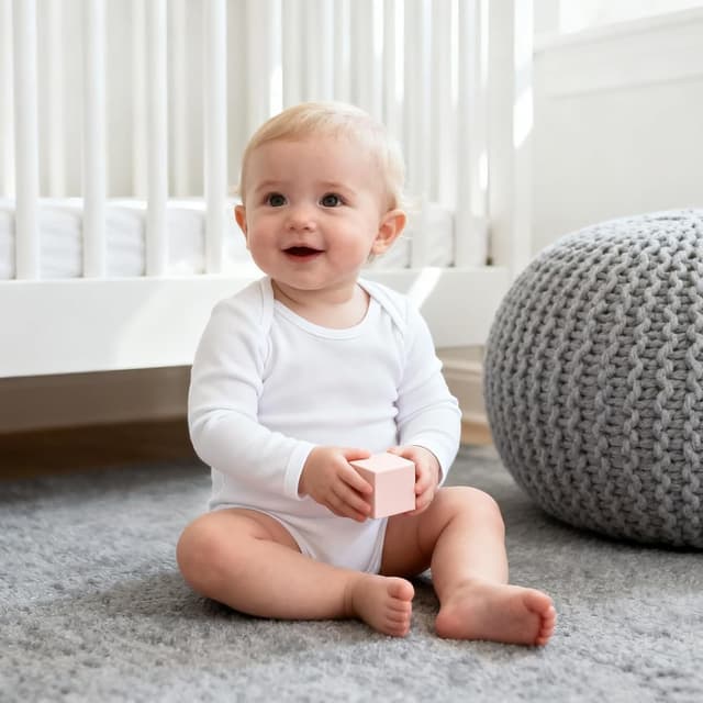 Detalle de Wocharm long sleeve baby bodysuit vests (3-pack) in cotton for boys and girls