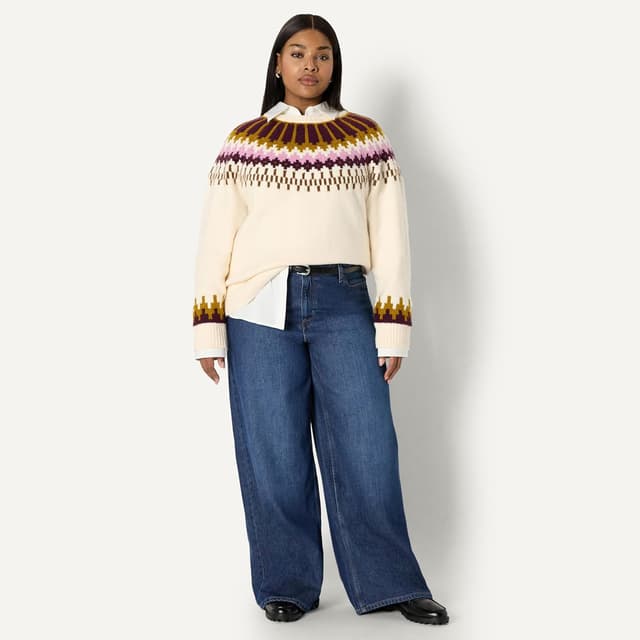 Thumbnail 6 de Amazon Essentials Women’s Demi’s Pick Oversized-Fit Fair Isle Crewneck Jumper