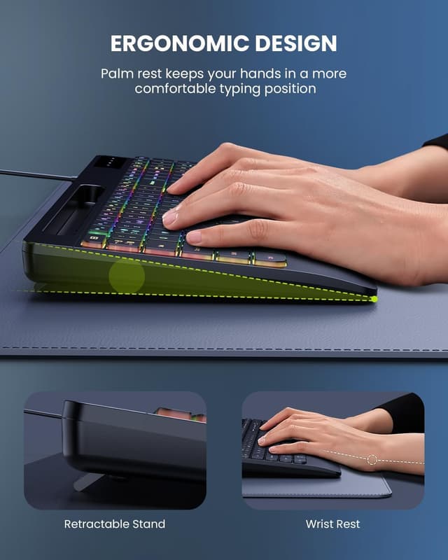 Detalle de Seenda KOE200 wired RGB keyboard for UK