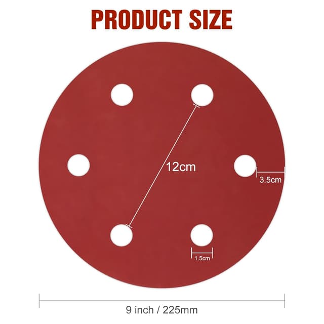 Detalle 2 de KONGMING 25 Pack 225mm Sanding Discs (Grit 60) for Drywall Sanders