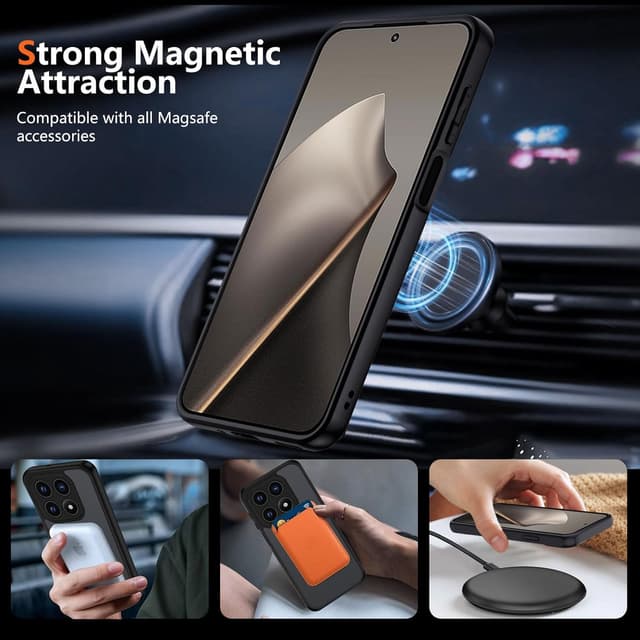 Thumbnail 3 de Coque magnétique XTCASE pour Xiaomi 15T avec MagSafe, béquille 3 modes et dos translucide mat (noir)