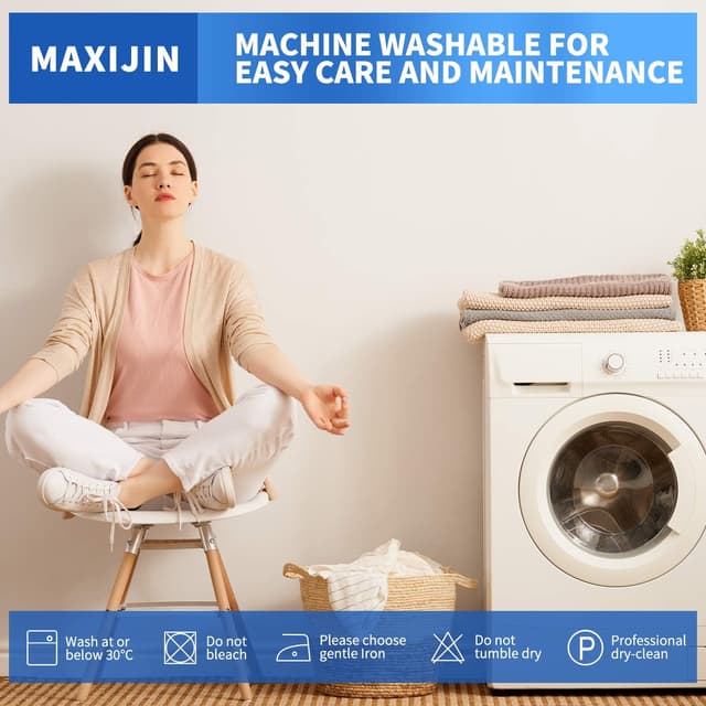 Thumbnail 6 de MAXIJIN Housse de canapé en velours épais super extensible 3 places – protection anti-taches et anti-dérapante (bleu paon)