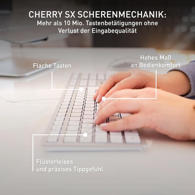 Thumbnail 4 de CHERRY KC 6000 Slim Tastatur USB Silber
