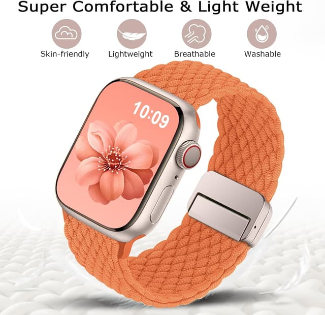 Detalle 2 de Higgs braided magnetic stretch strap for Apple Watch (38–49mm)