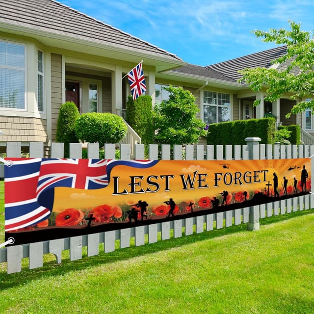 Detalle de MEHOFOND 9.84x1.64 ft Remembrance Day Banner