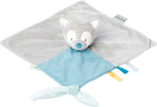 Imagen de Nattou The Wolf Manta Doudou Bebé, 27x27 cm, Beige 🐺 en OfertitasTOP