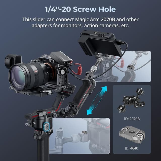 Detalle de SMALLRIG 4640 HawkLock Mini‑NATO Schiene für Gimbal